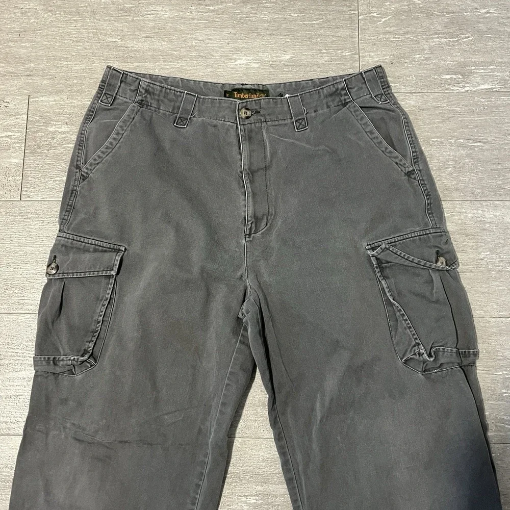Timberland Cargo Work Wear Pants Men's Size 36x30 Grey Cargo Stratham Twill